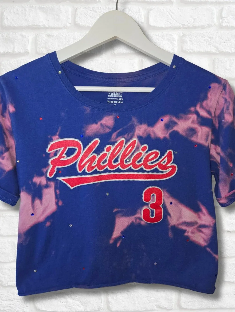 Los Angeles Angels Crop Top W/Rhinestones - Picture 3 of 7